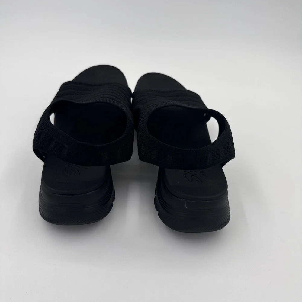 Skechers Womens Flex Appeal 2.5 Boldest Black Sandals Size 7.5 EU 38 Yoga Foam